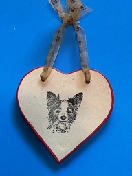 Ceramic Heart Decoration with cute papillon head image