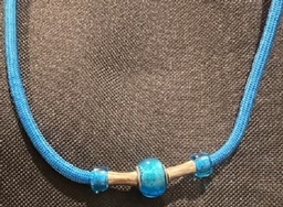 Bright Blue Beaded Show Lead - 35