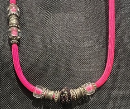 Hot pink show lead with purple bead - 36