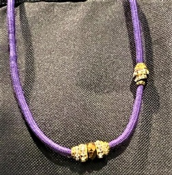 Purple show lead with dainty gold and sparkle beads 36