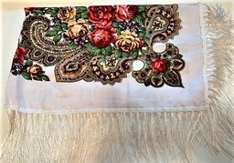 White and floral scarf - NEW