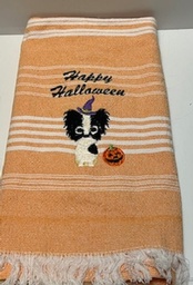 Custom embroidery Halloween Towel with B & W pap