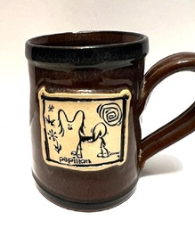 MUG hand thrown pottery with special papillon sign