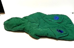 Green quilted winter coat