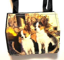 NEW:  Tote bag with 2 sides - 2 papillons in basket plus close up pap