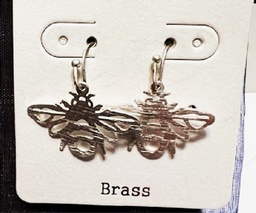Brass Silver BEE earrings