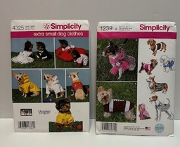 Simplicity patterns - Doggie clothes XS and S-L $4
