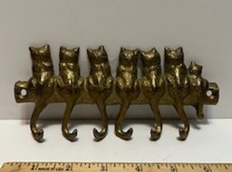 wall mounted brass cat key holder 