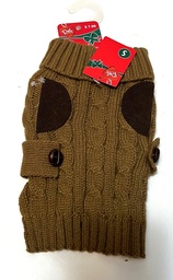 New Small - knitted sweater with corduroy accents - pet sweater 