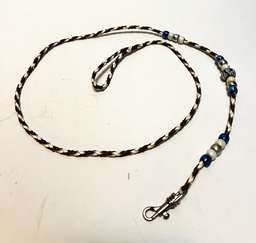 Braided show lead  with beads 
