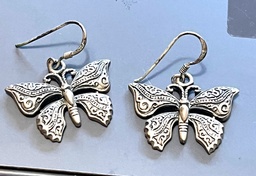 Silver look butterfly earring set with lovely detail.