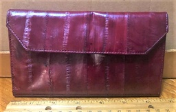 Vintage Lee Sands Ladies Wallet & Key  Fob -  EEL  skin - Burgundy  $3