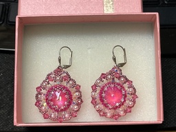 Beautiful Rose Pink Beaded Earrings
