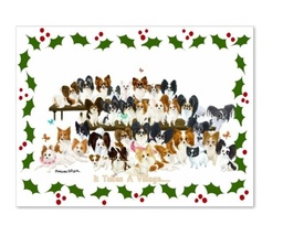 Christmas Papillon Note Cards $7